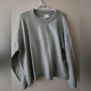 H&M XL Mint Green Crew Neck Sweater With Sparkles